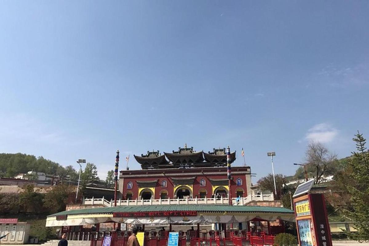 a large building with an asian roof