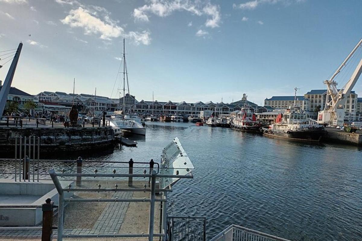 Bátur liggur við bryggju í höfn með bátum