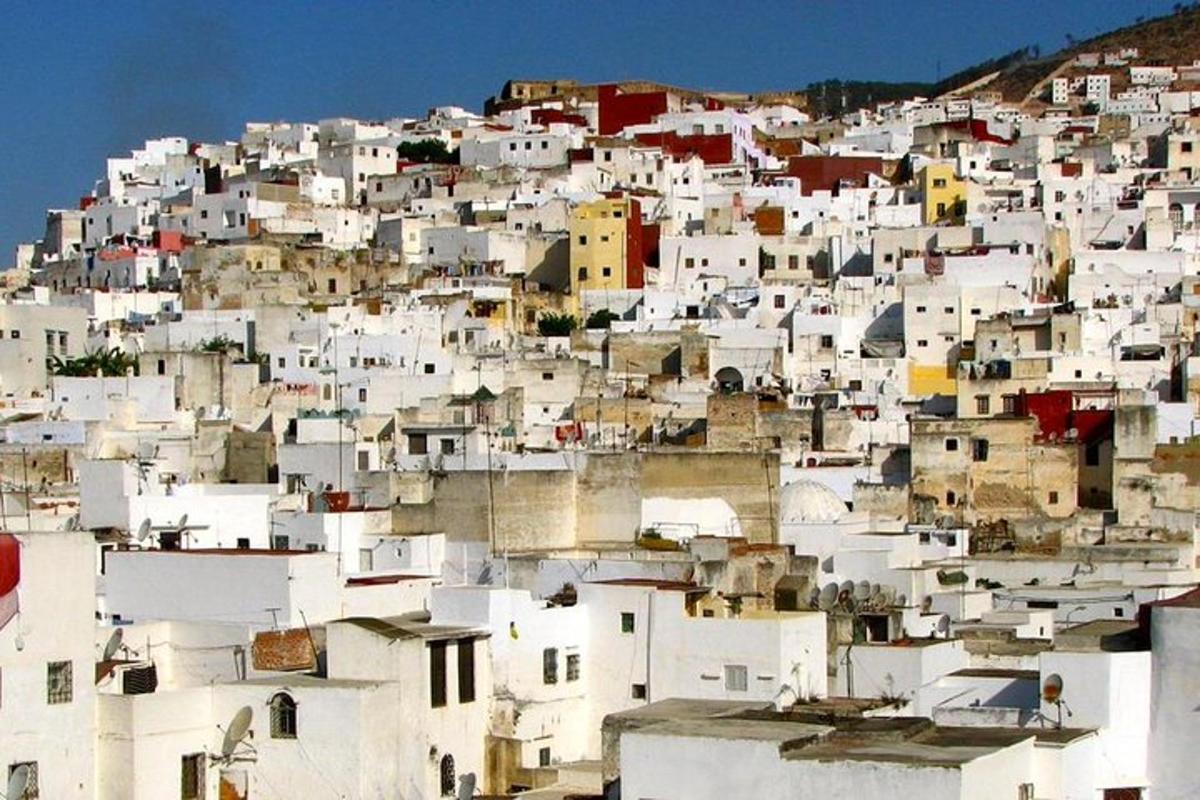 um grupo de edifícios brancos em uma colina