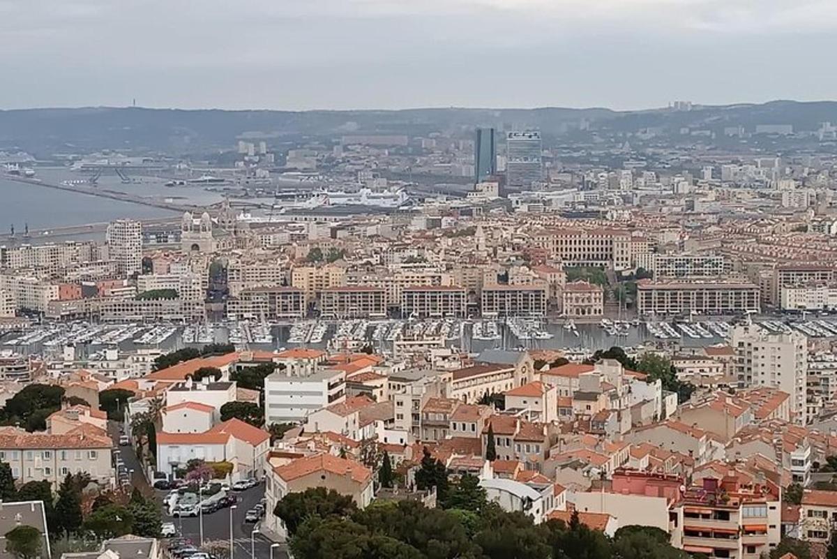 a view of a city with houses and buildings