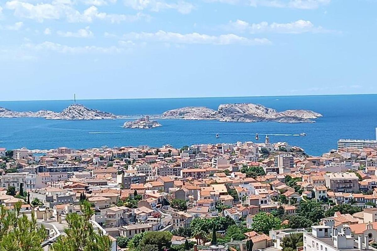 una vista aérea de una ciudad y el océano