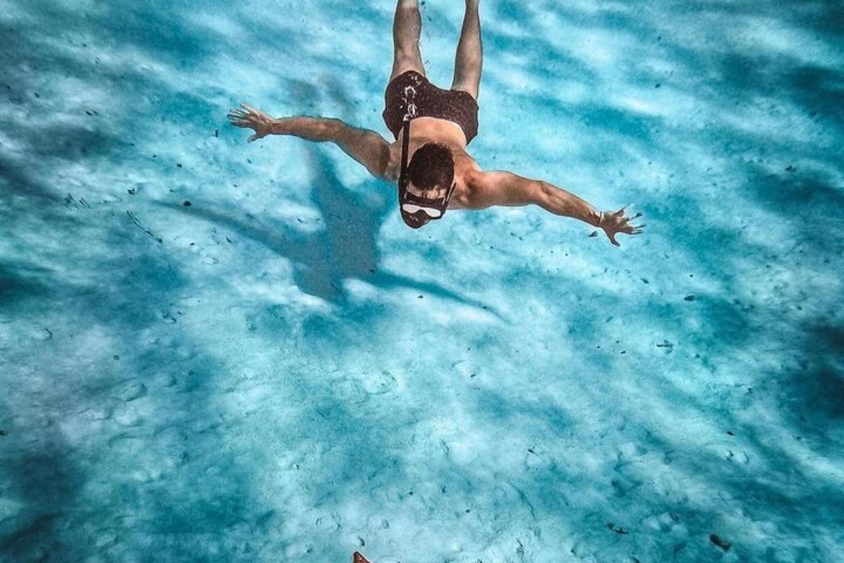 seorang lelaki sedang berenang di dalam air