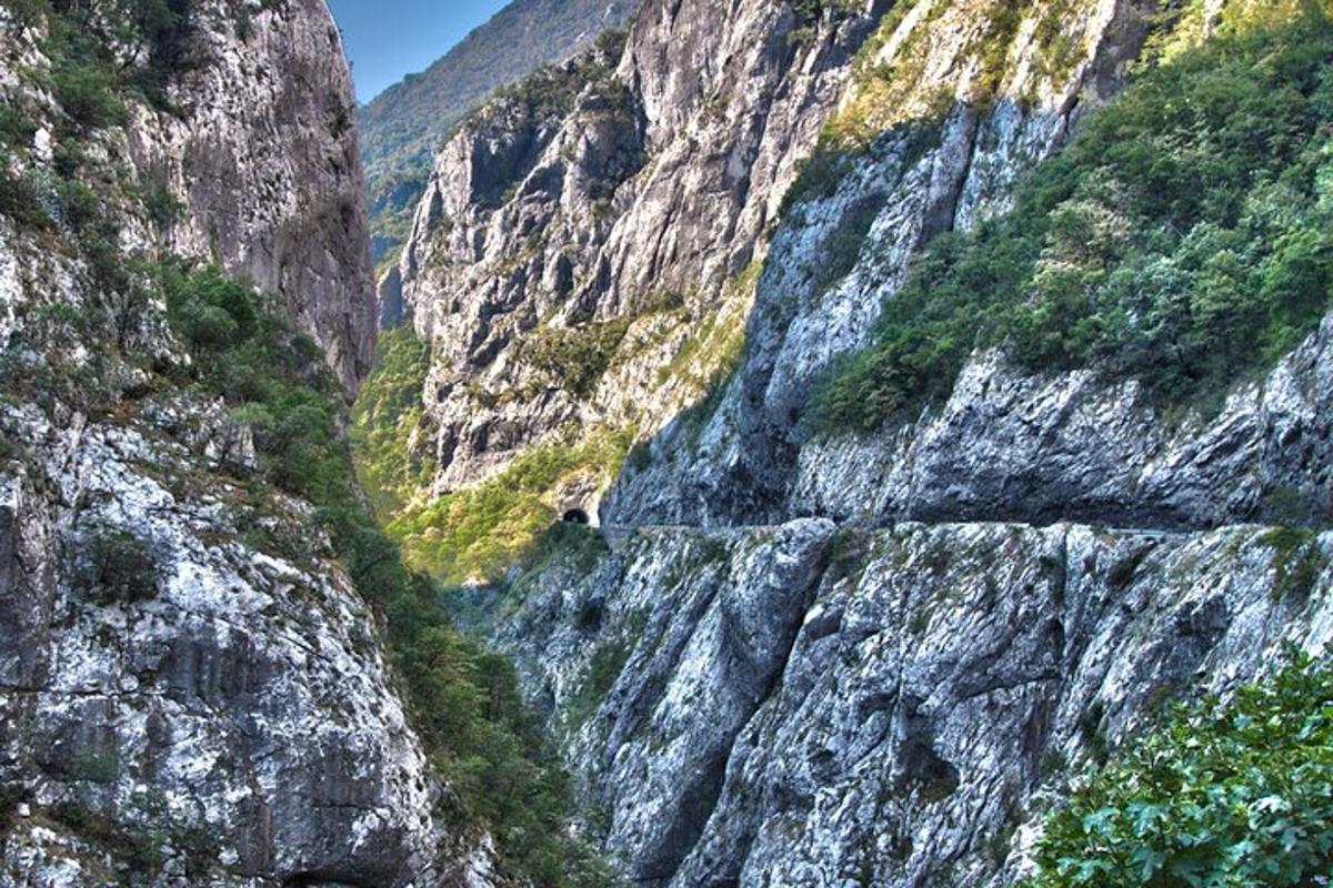 a view of a canyon in a mountain