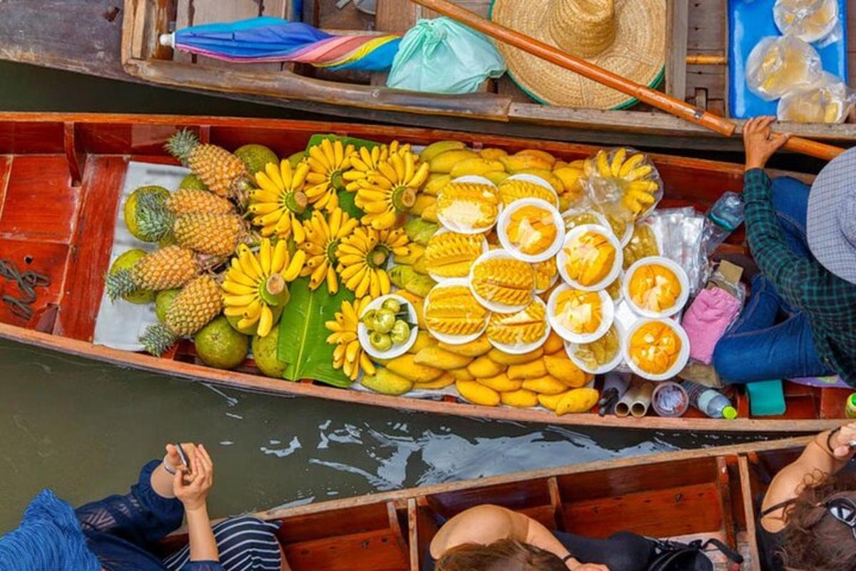 a boat full of fruits and vegetables on a boat