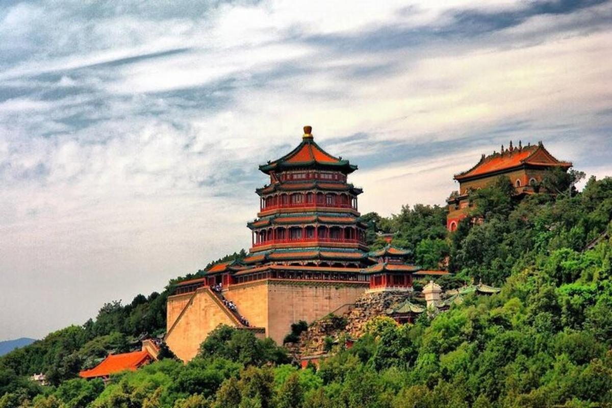 a large castle on top of a hill