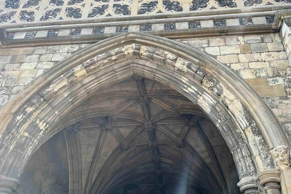 an entrance to a building with an archway