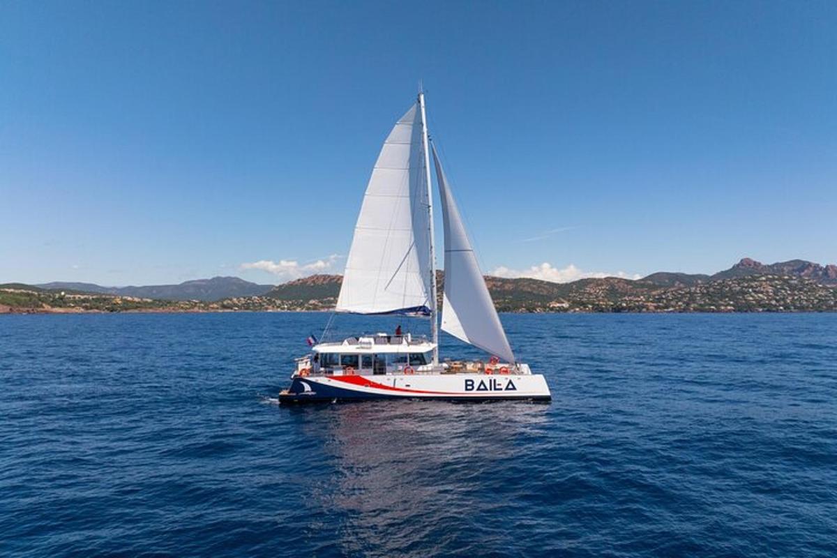 a sailboat in the middle of a large body of water