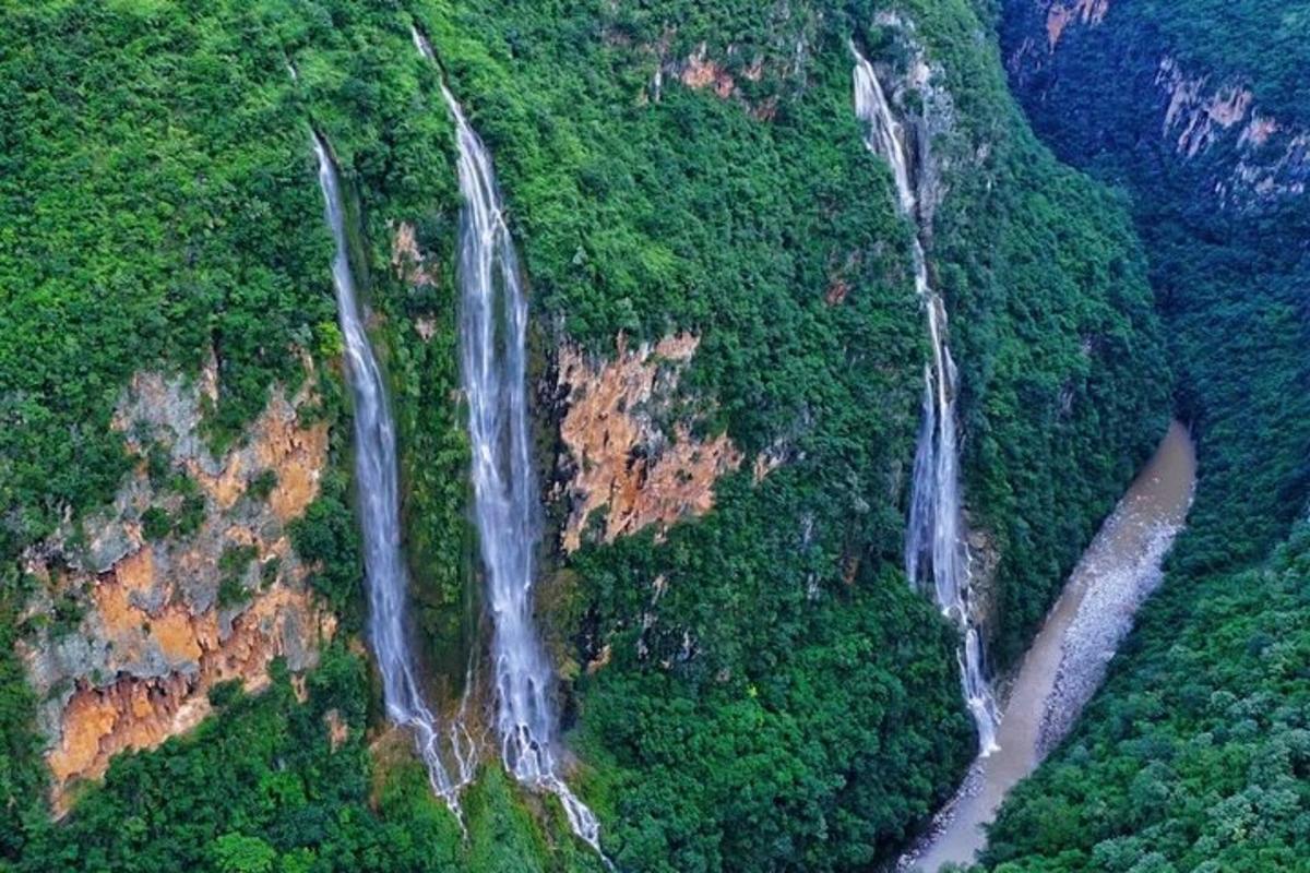 vista superior d'una cascada en un bosc