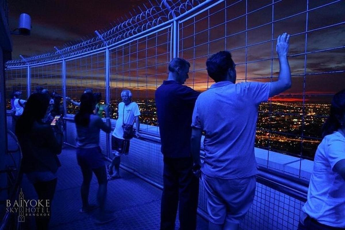 un grup de persones mirant una vista d'una ciutat