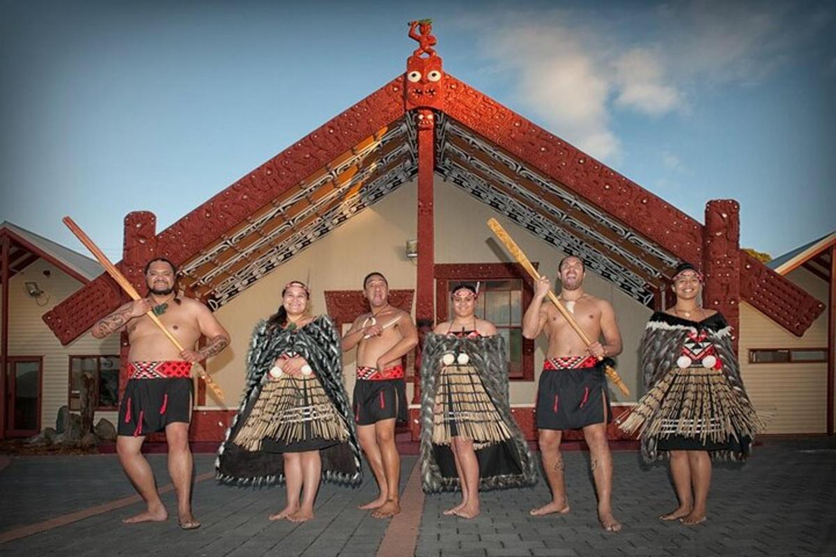 a group of people standing in front of a temple