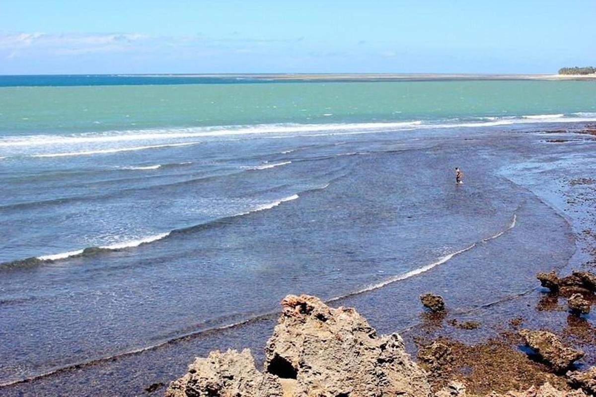 oseba, ki stoji na plaži blizu vode