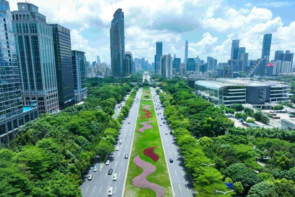 jalan di bandar dengan kereta di atasnya