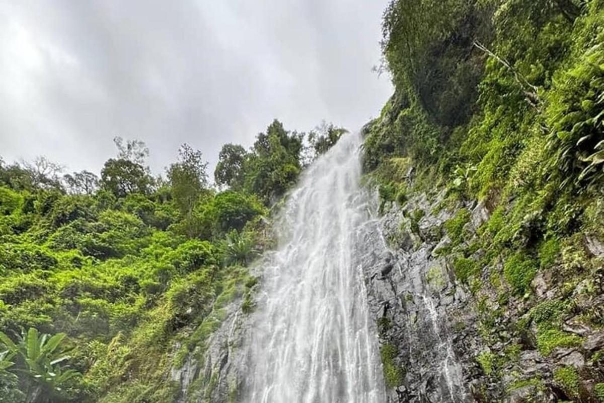 ein Wasserfall an der Seite eines Berges