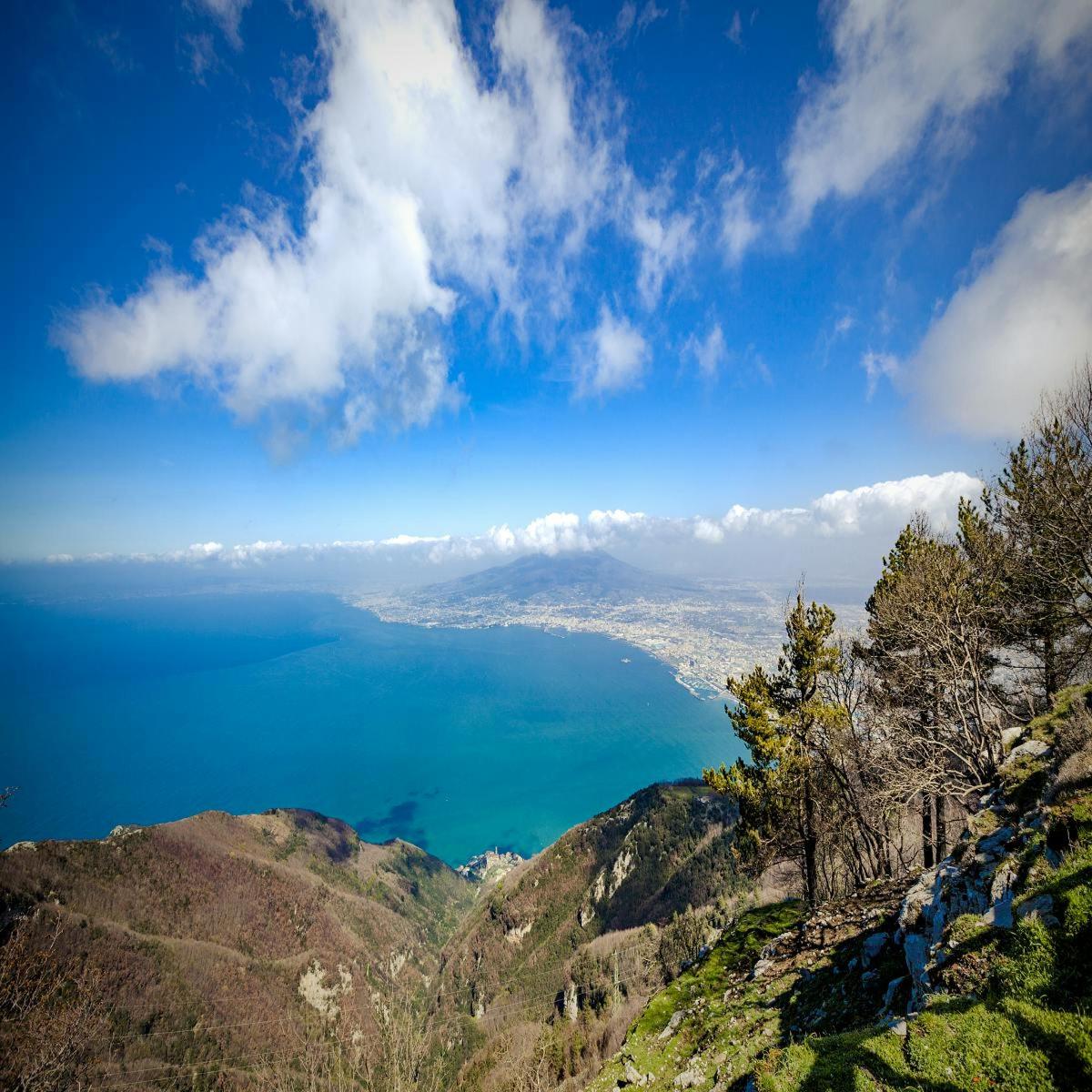 山の頂上からの海の景色