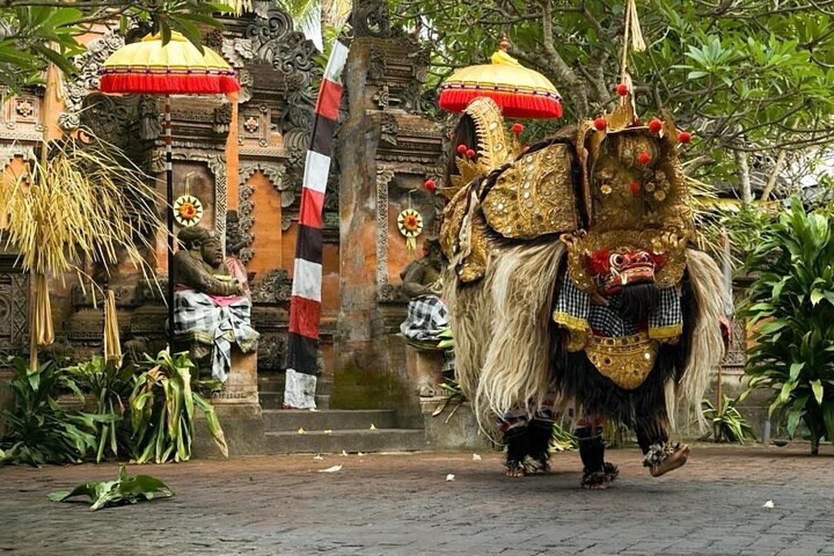 una persona che indossa un costume davanti a un edificio