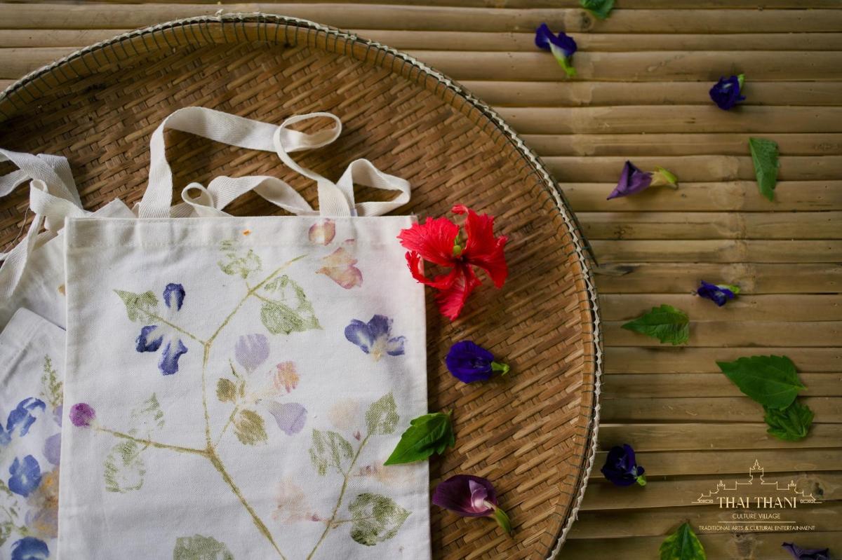 a tote bag in a basket on a table