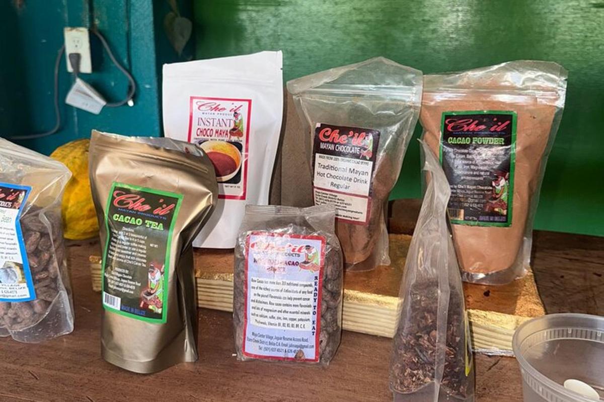 a group of bags of food on a table