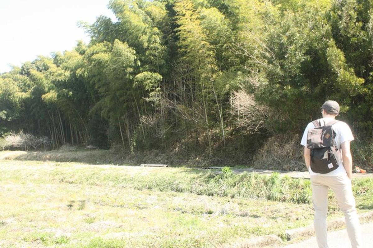 un uomo con uno zaino che cammina lungo un sentiero