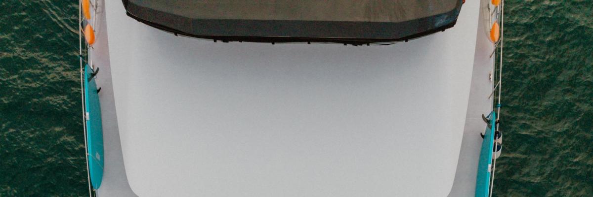 an overhead view of the inside of a boat