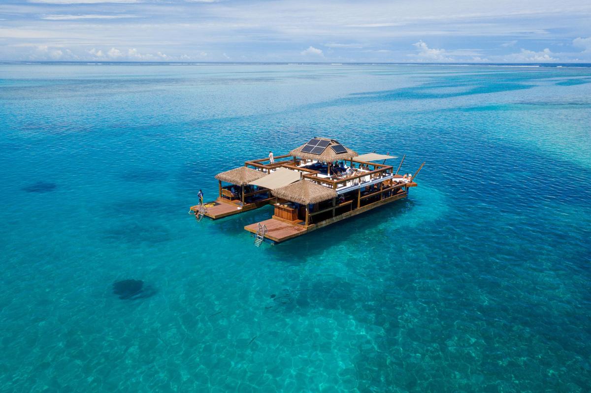 a small island in the middle of the water