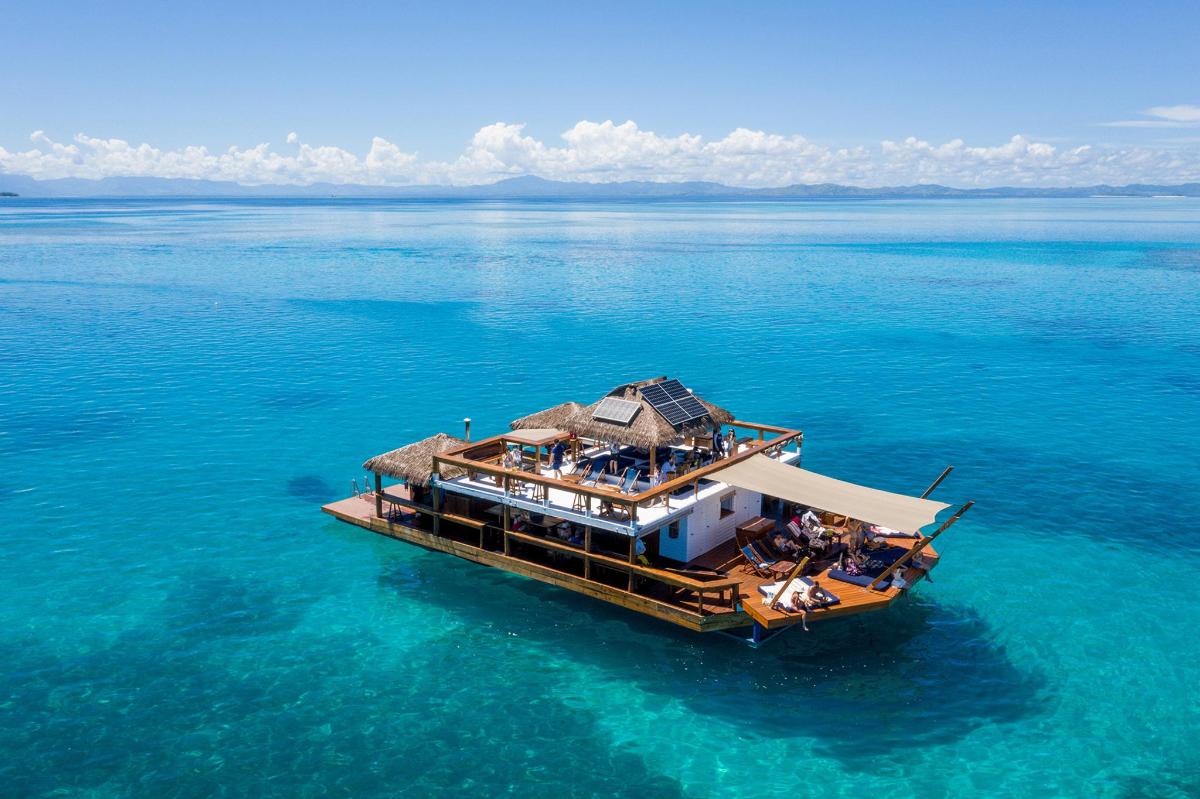 a boat in the middle of the water