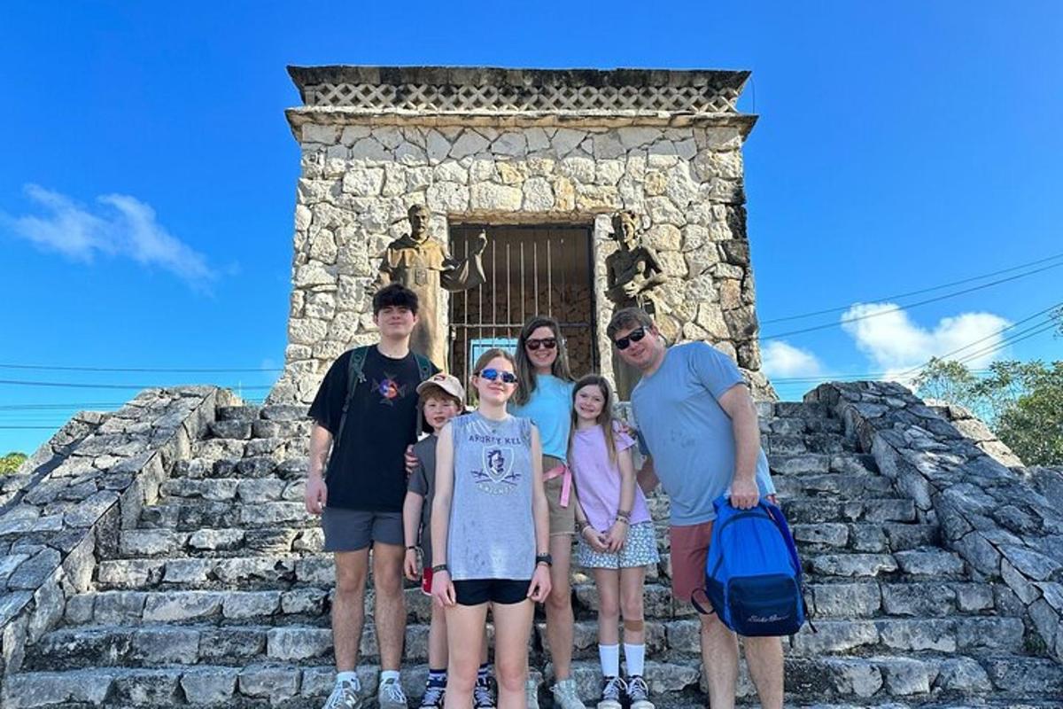a group of people standing in front of a building