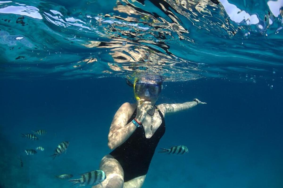 seorang lelaki sedang berenang di dalam air