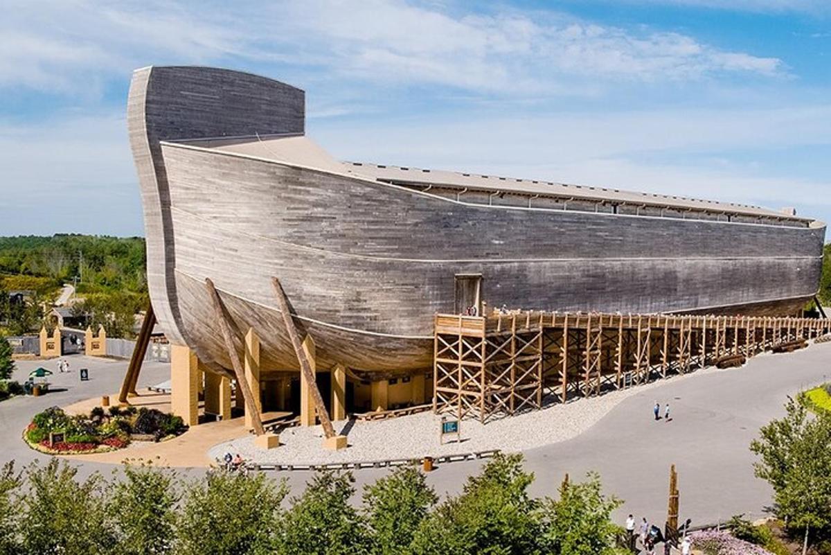 a large building with a large wooden roof