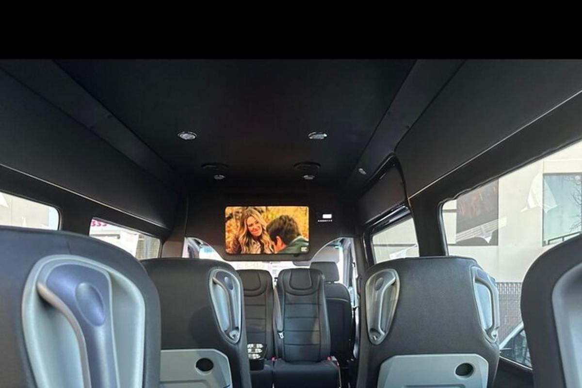 a view of the inside of a bus