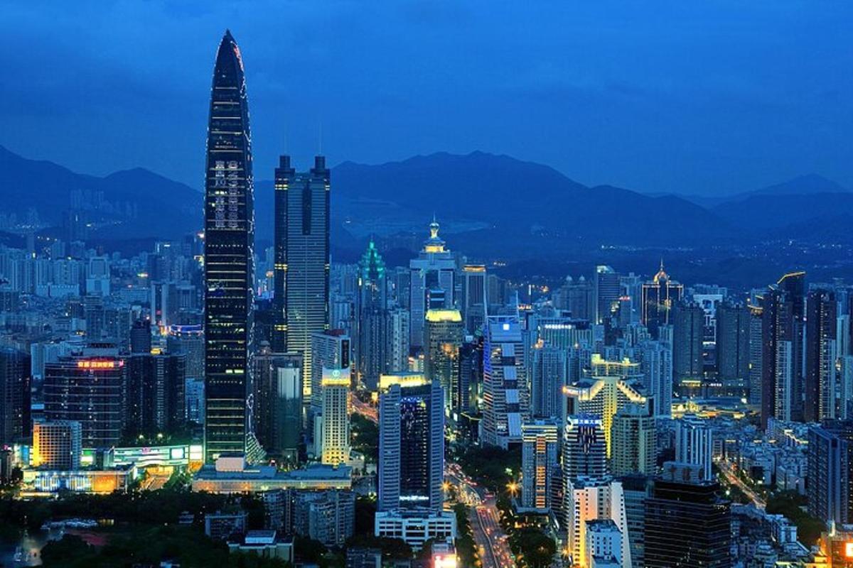 a view of a large city at night