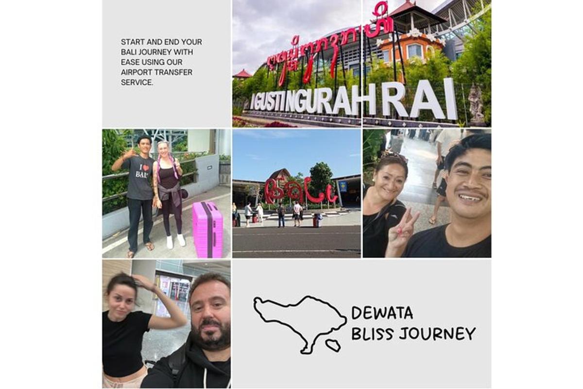 Un collage de fotos de personas en un parque temático.