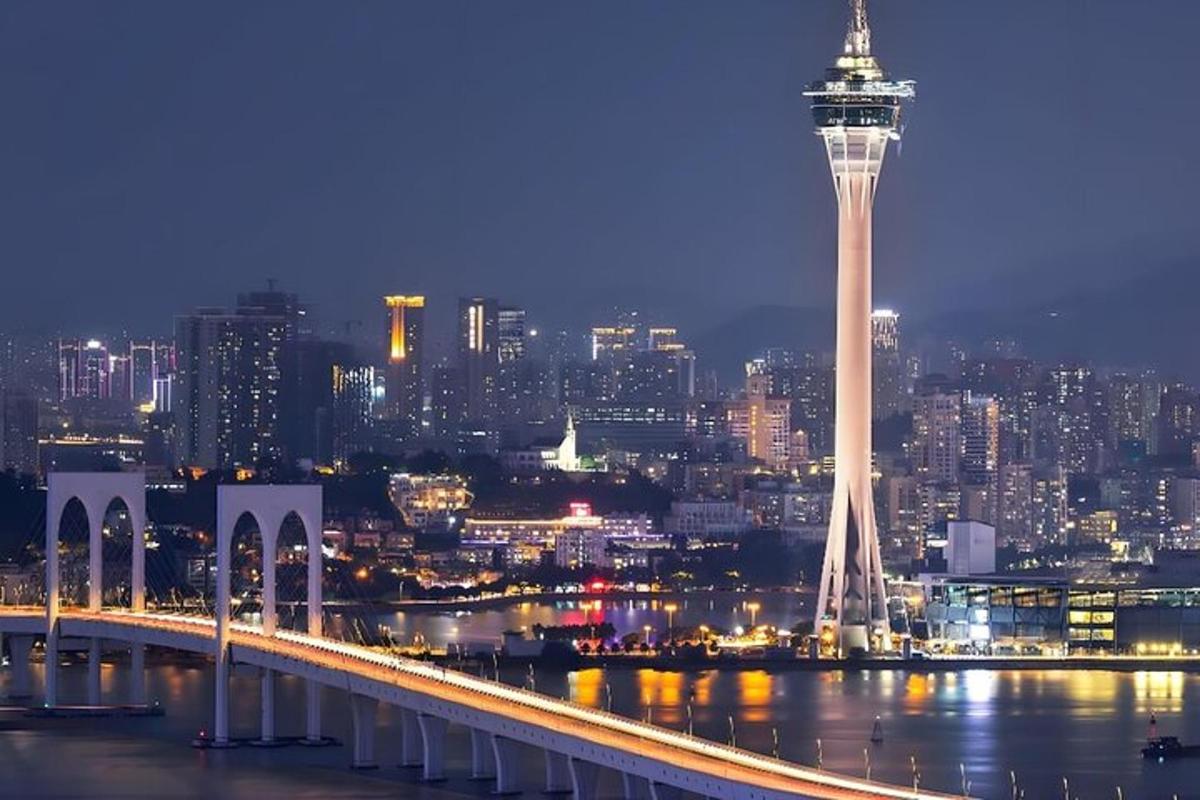 a view of the space needle at night