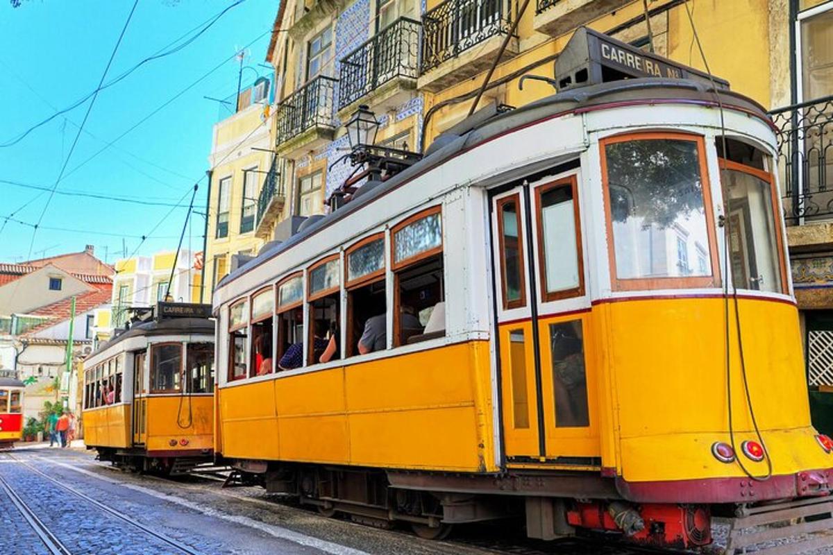 dwa tramwaje na ulicy w mieście