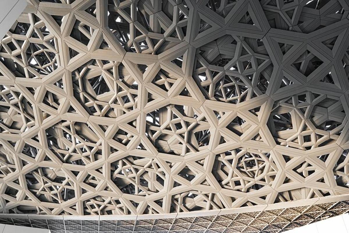 a close up of the ceiling of a building