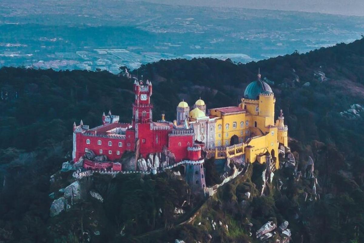 a castle on the top of a mountain