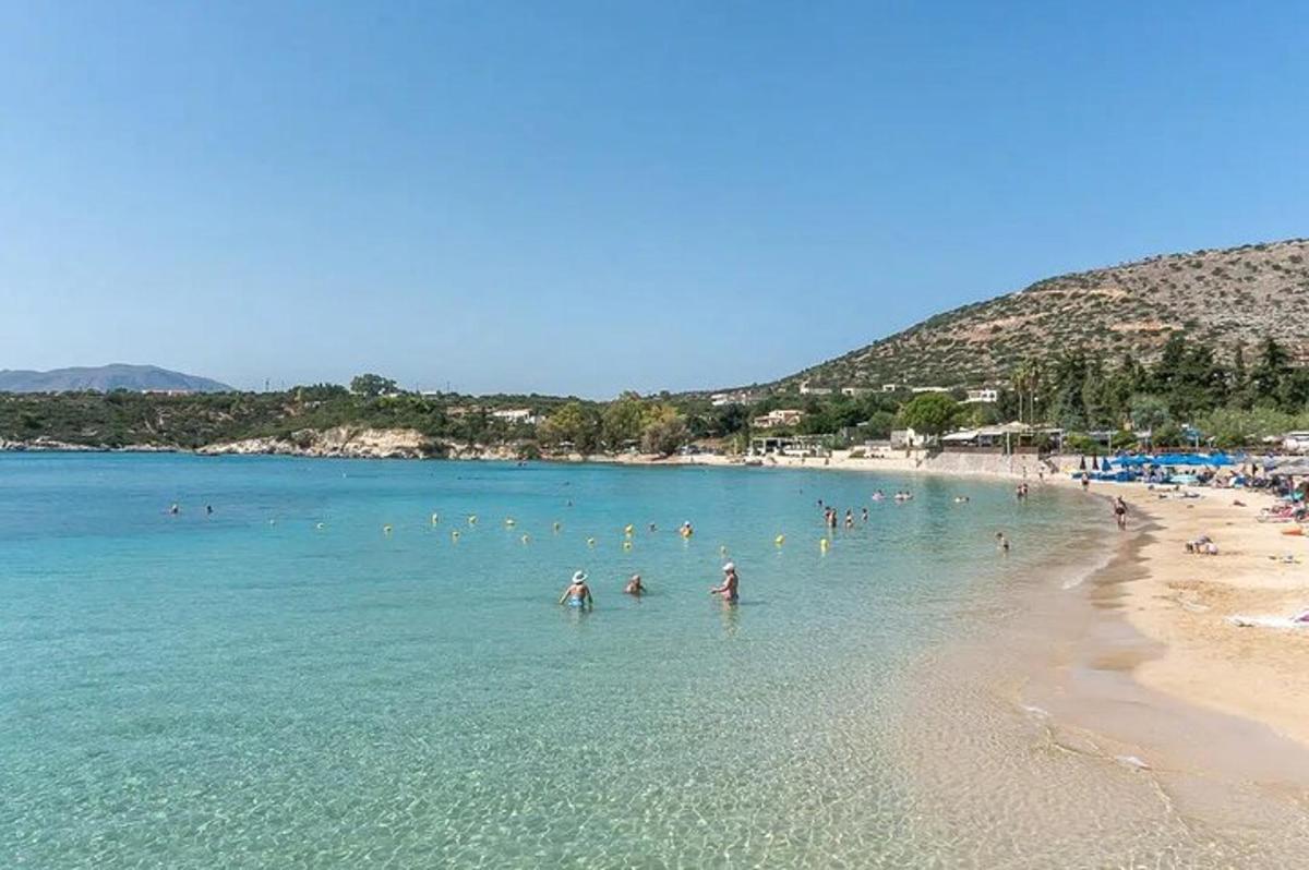 un groupe de personnes dans l'eau sur une plage