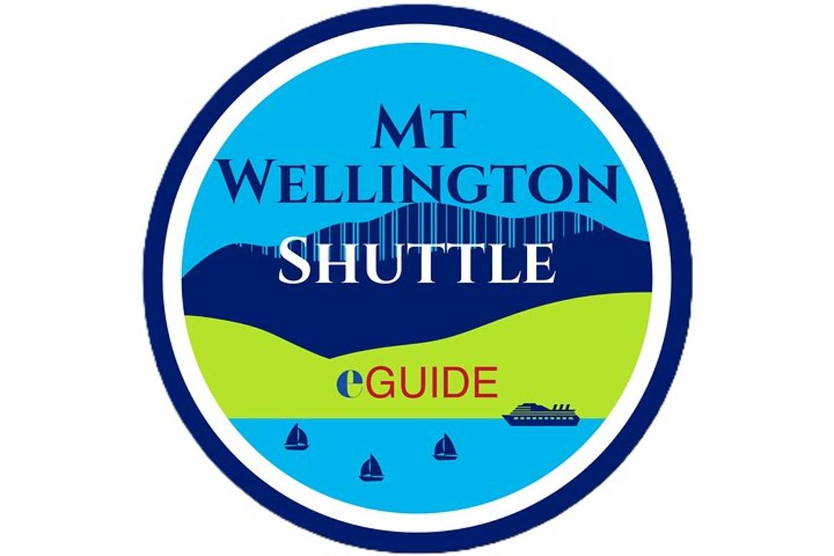 egy jelvény a „Mount Wellington Shuttle Guide” felirattal