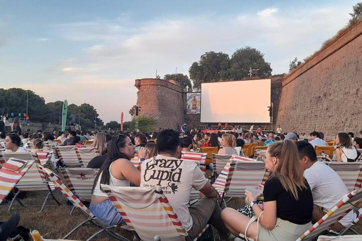 gomila ljudi koji sjede u vrtnim stolicama i gledaju ekran