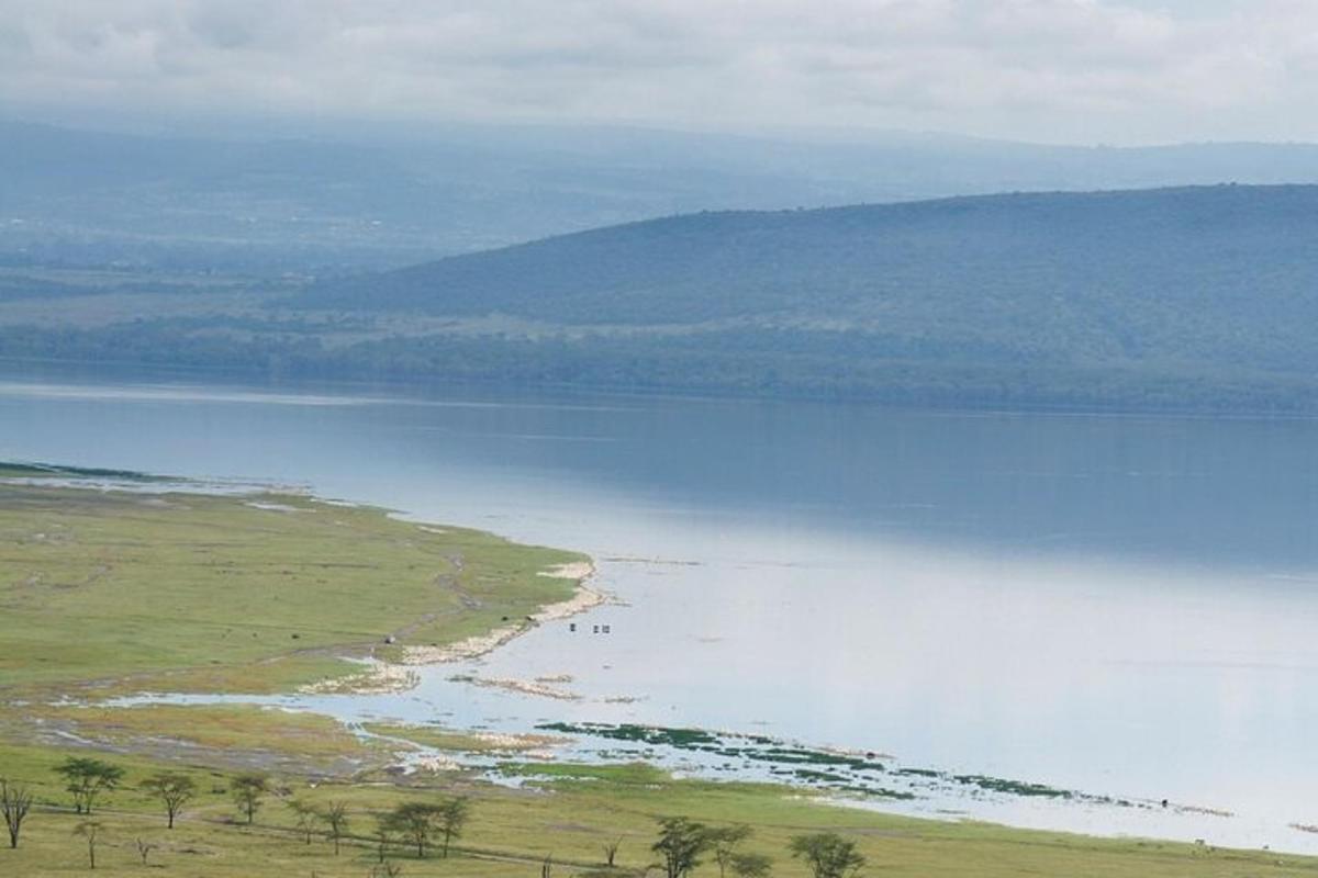 an aerial view of a large body of water