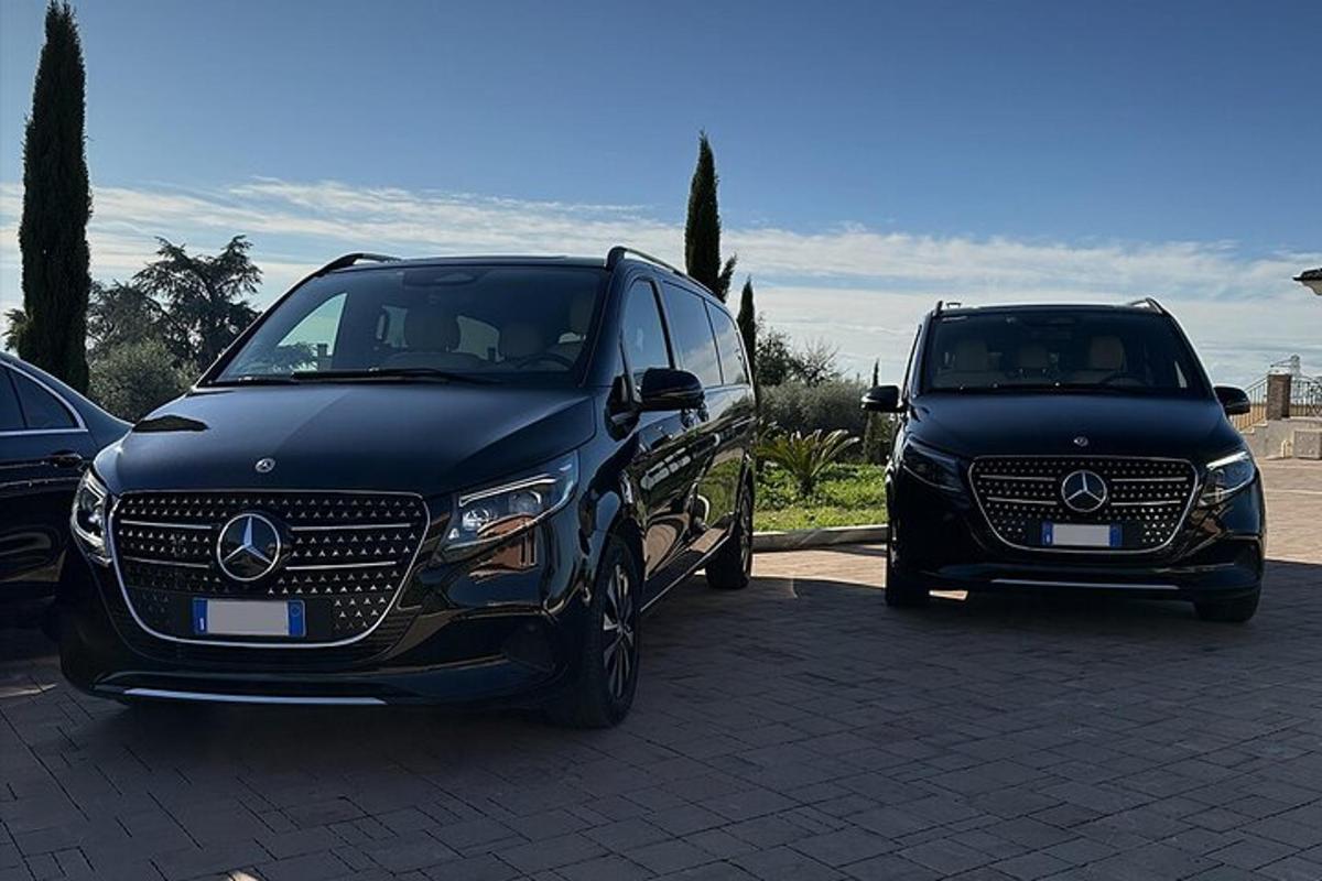 to biler står parkert på en parkeringsplass