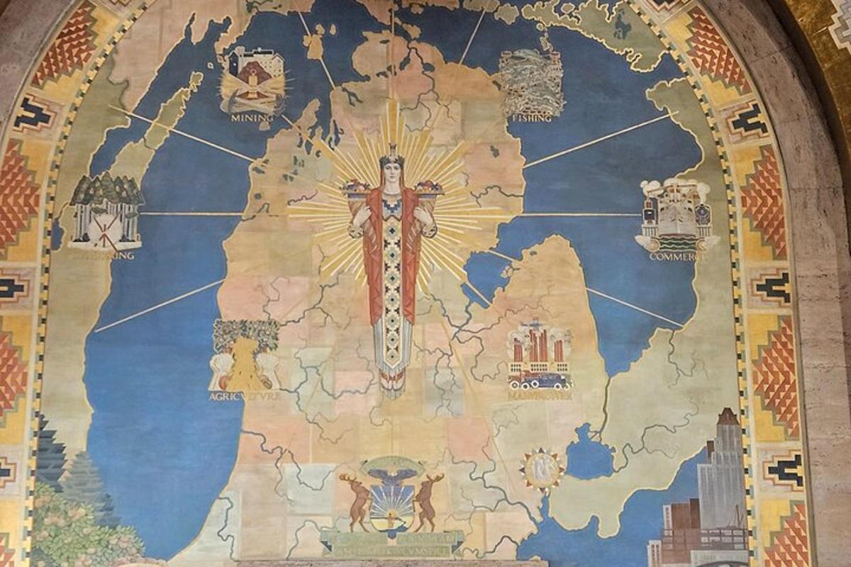 ένας χάρτης του κόσμου ζωγραφισμένος σε έναν τοίχο