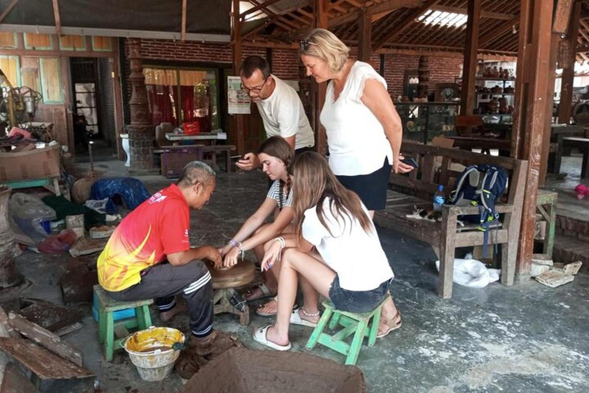 a group of people working in a workshop