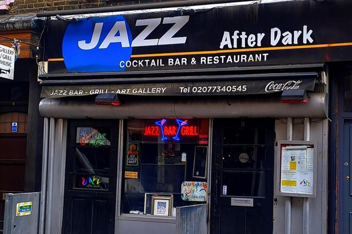a jazz after dark restaurant on the street