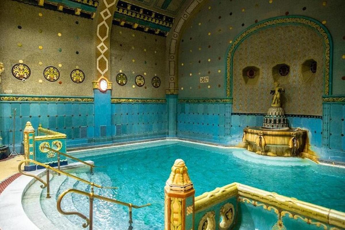 a large indoor swimming pool in a building