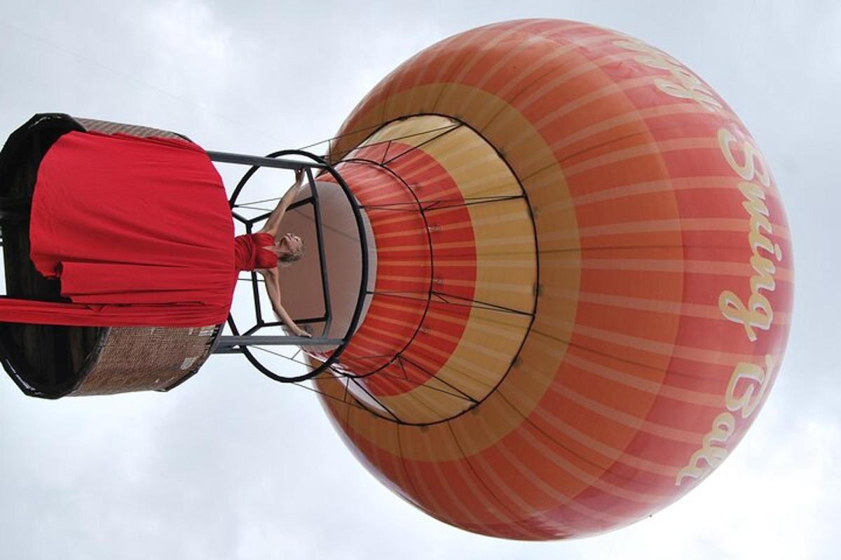 two hot air balloons flying in the sky