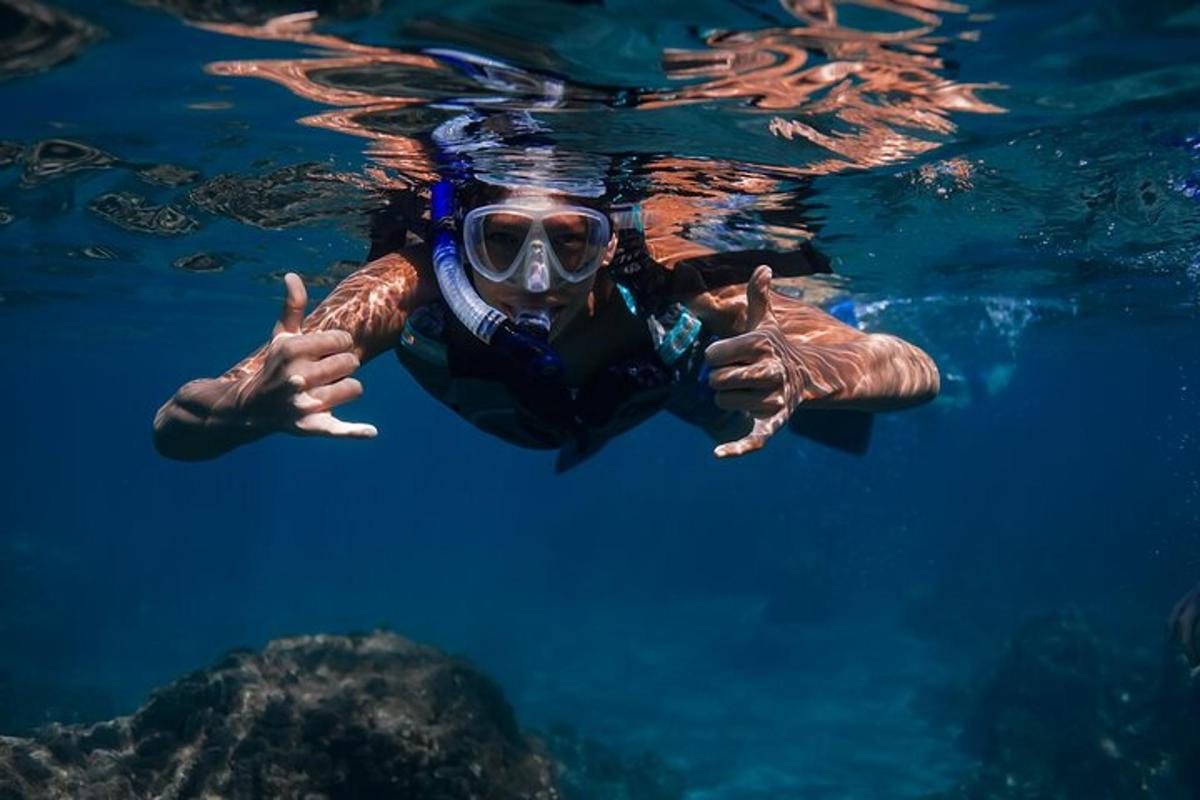 a person swimming in the water in the ocean