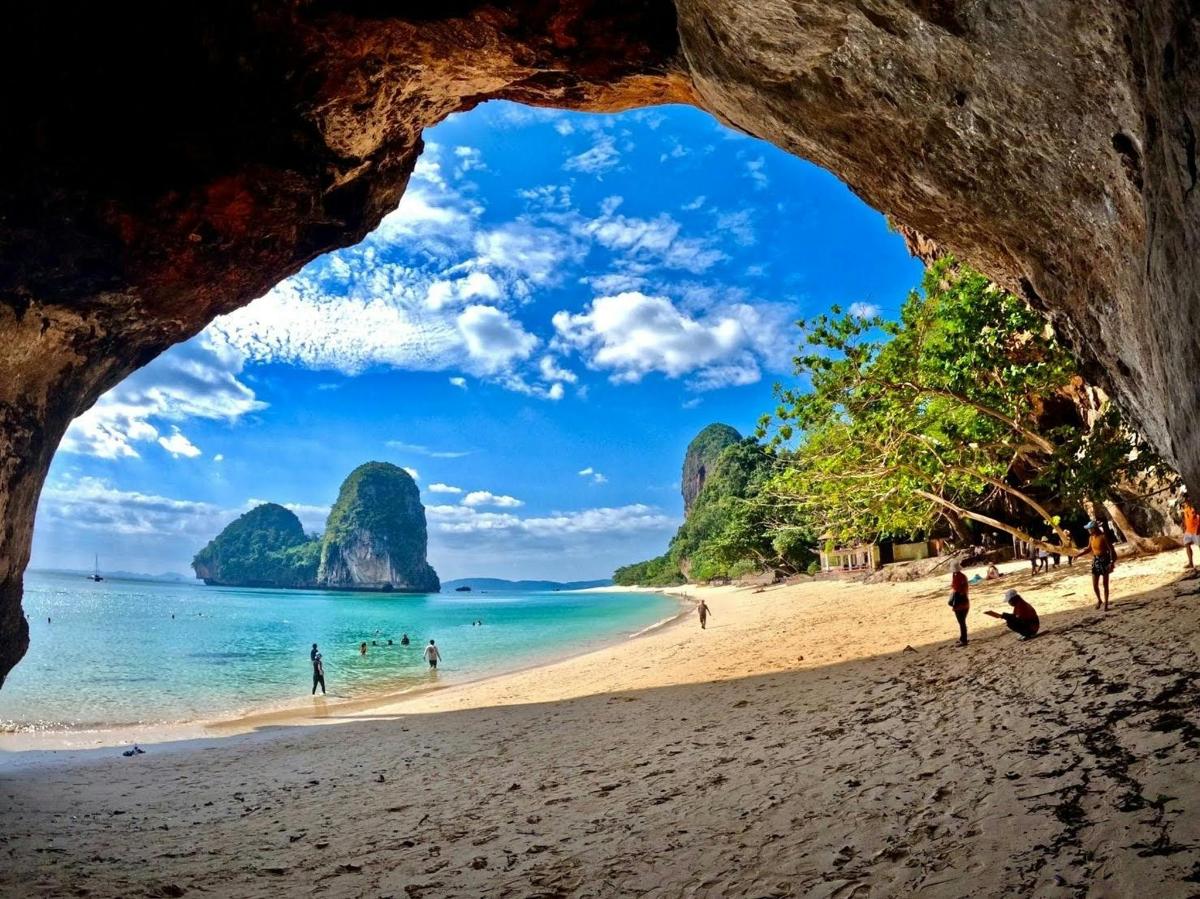 a view of a beach in halong bay