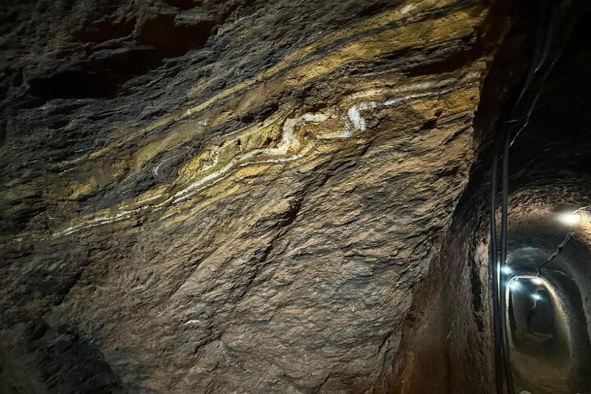 a close up of a rock formation in a cave