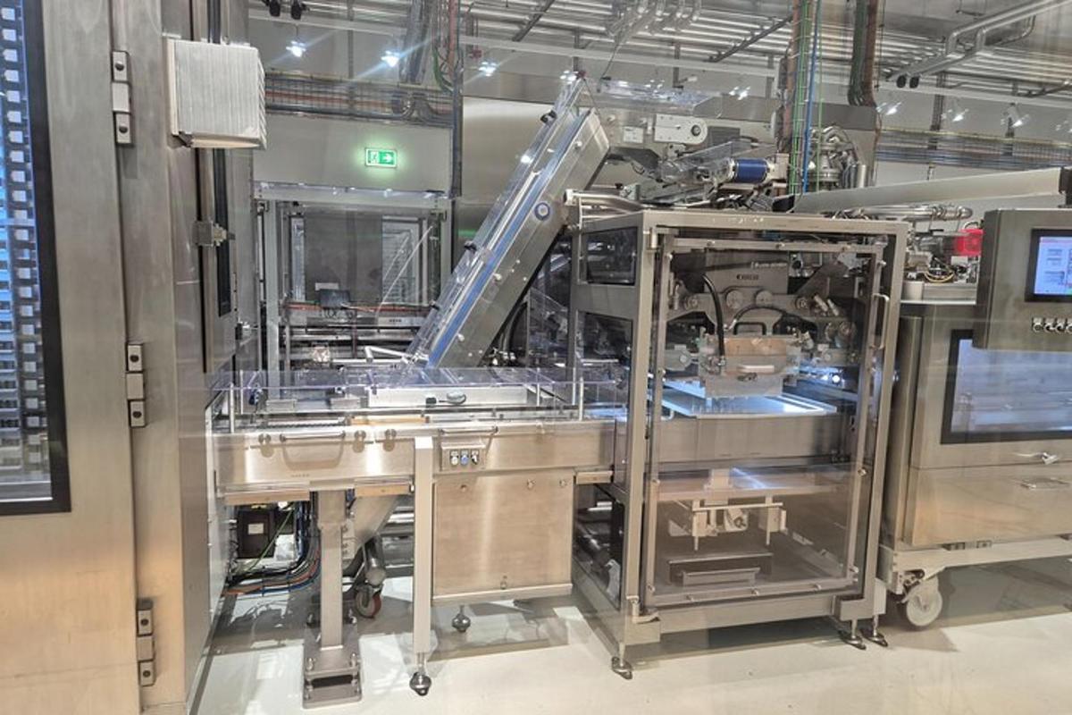 a large machine in a factory with a machine