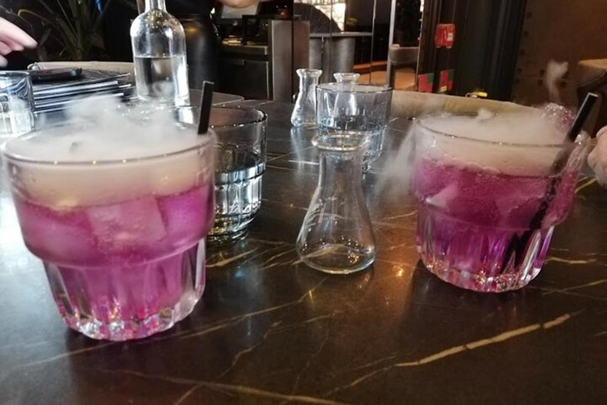 a group of glasses sitting on a table